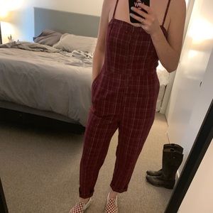 LUSH red plaid jumpsuit
